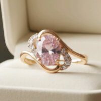 LJPR678 Pink Oval Ring