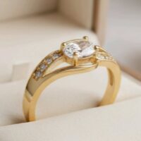 LJPR972 Glass Crystal Clear Oval Ring