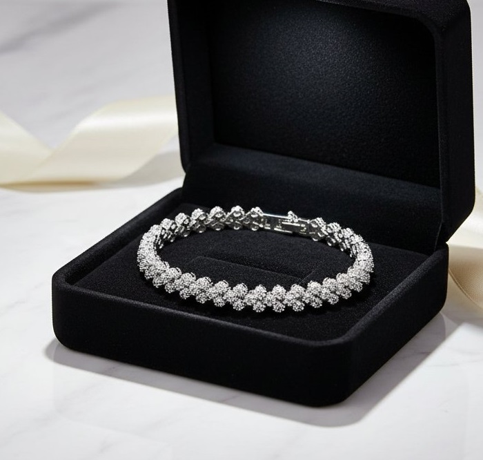 LJCB99 Clear Glass Crystal Bracelet