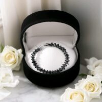 LJCB56 Black Glass Crystal Bracelet