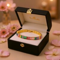 LJCB59 Multi Coloured Glass Crystal Bracelet