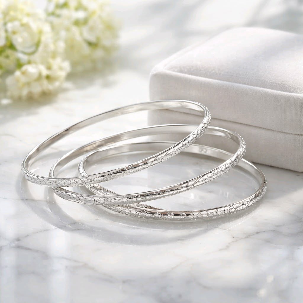 LJCB456 Silver Coloured Bangles