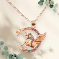 LJCN88 Unicorn On The Moon Necklace