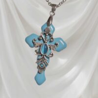 LJCN654 Magnesite Cross Necklace.