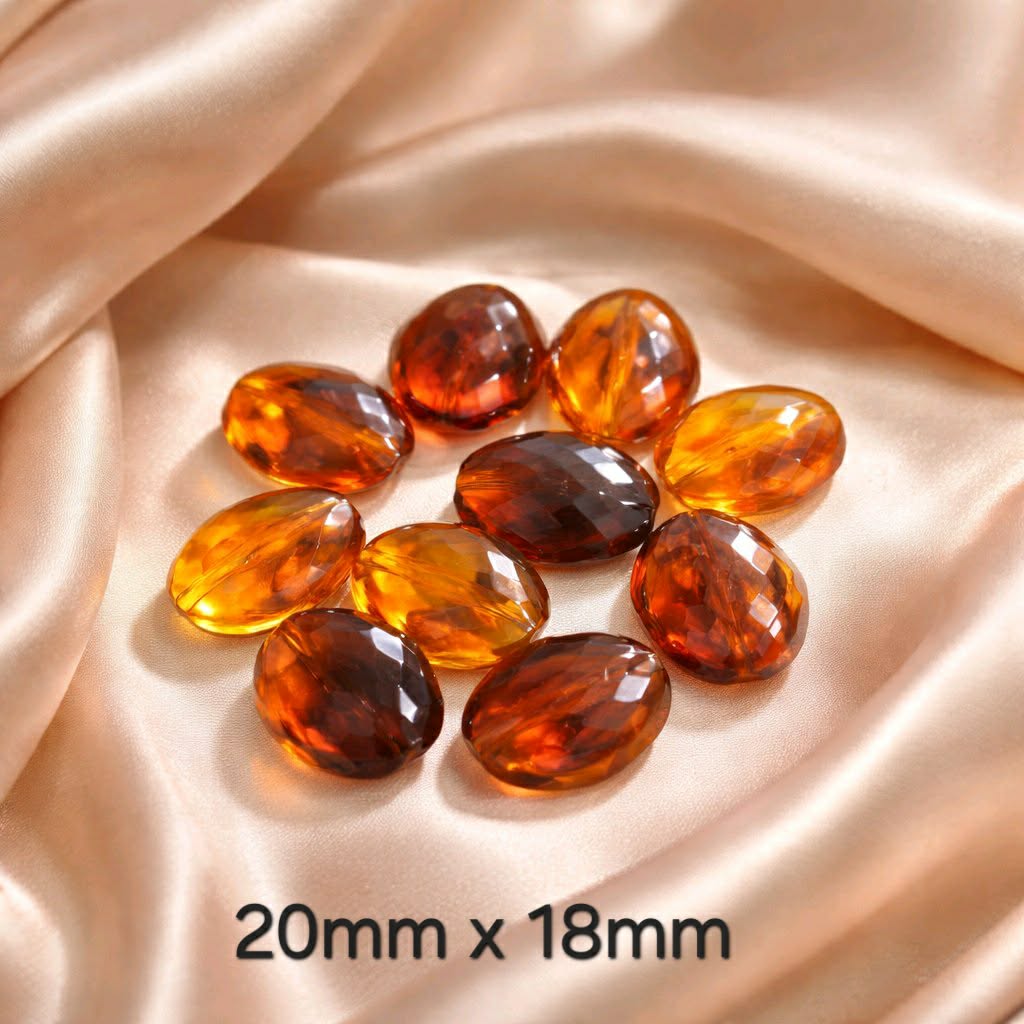 LJFB1 Plastic Brown Crystal Beads - Image 2