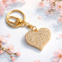 LJKR1 Gold Coloured Heart Key Ring