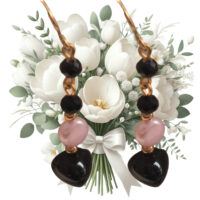 LJGE334 Triangular Onyx Drop Earrings