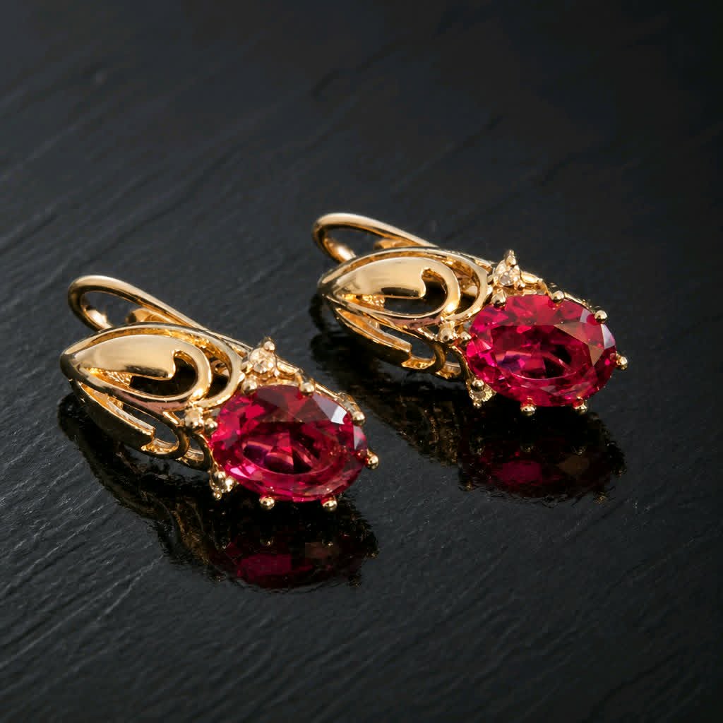 LJGPJ41 Crystal Oval Drop Earrings. - Image 2