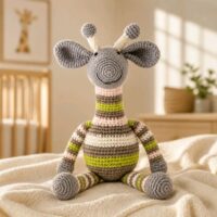 LJKT5 Knitted Boy Giraffe Teddy