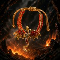 LJCB234 Red & Gold Dragon Bracelet