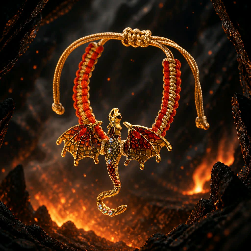 LJCB234 Red & Gold Dragon Bracelet