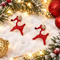 LJCG555 Reindeer Stud Earrings