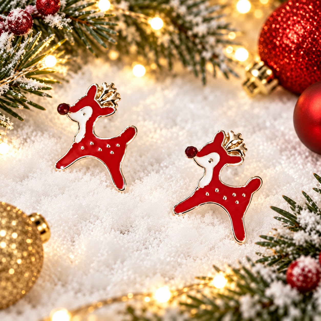 LJCG555 Reindeer Stud Earrings