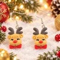 LJCG4433 Reindeer Drop Earrings