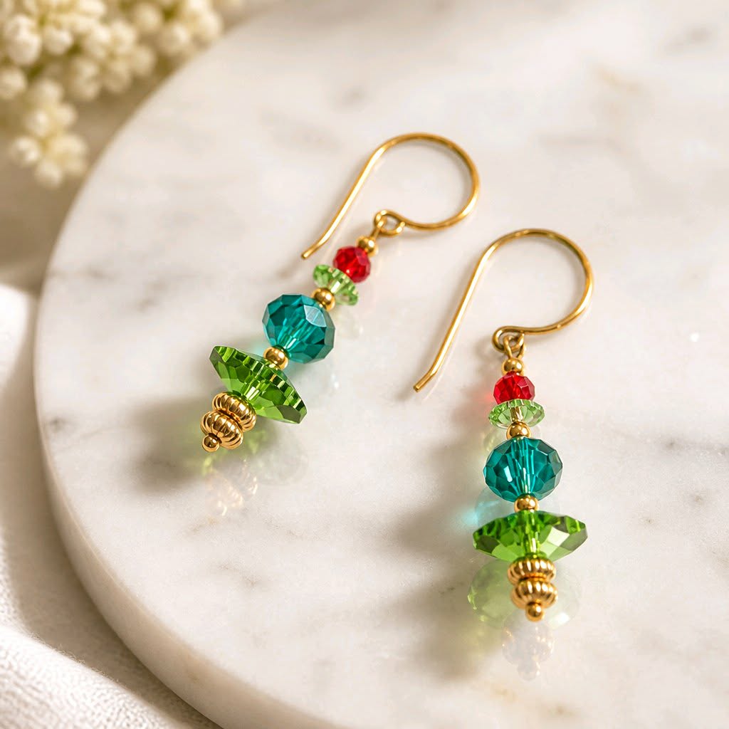 LJCG12 Small Christmas Tree Earrings