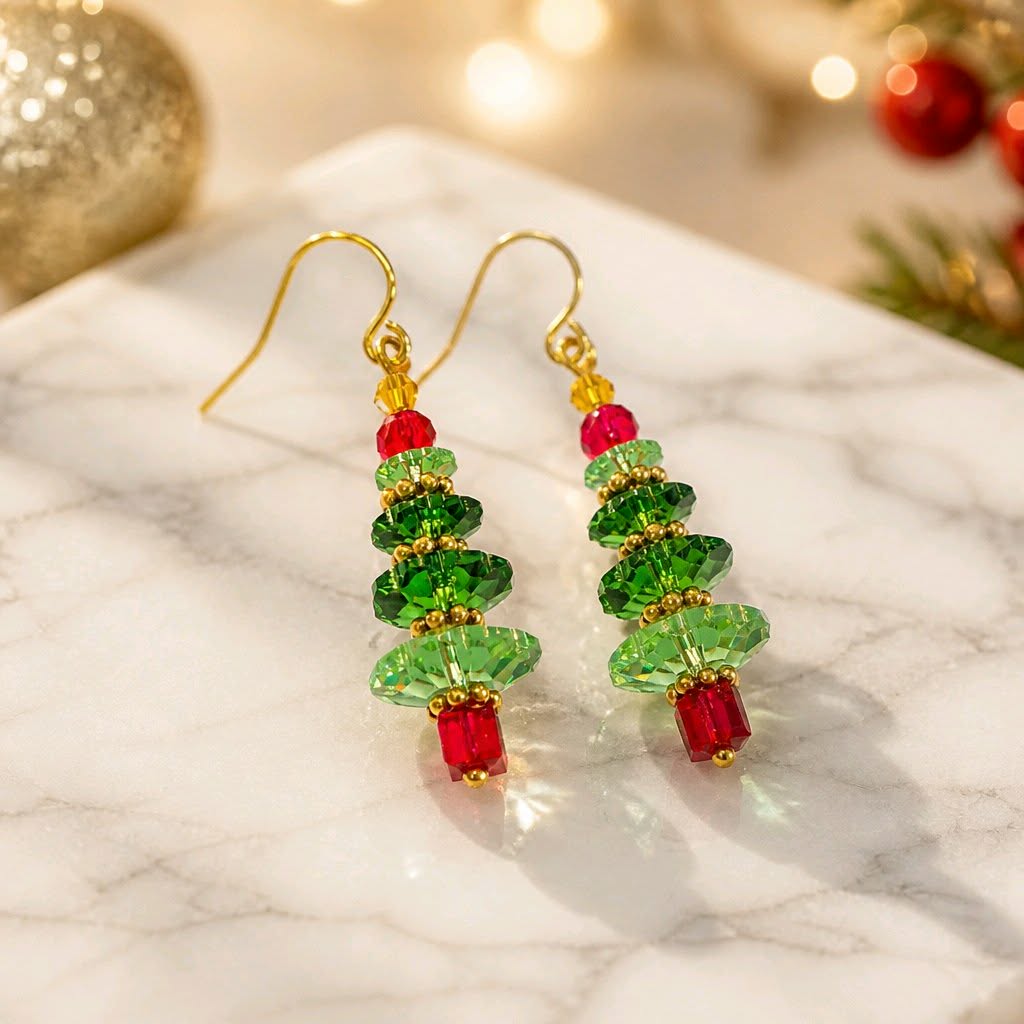 LJCG10 Medium Christmas Tree Earrings