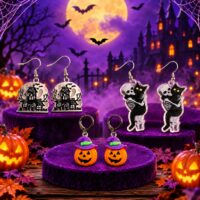 LJHG3  Variation of Halloween Earrings.
