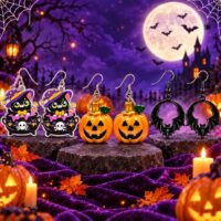 LJHG2 3 Pairs of Halloween Earrings