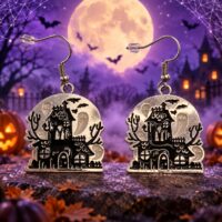 LJHG4 Halloween Castle Earrings