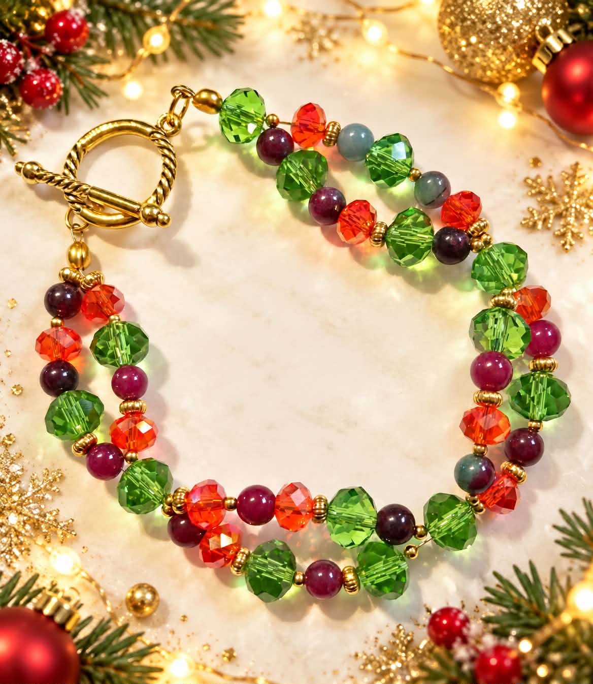 LJCG66 Christmas Gemstone Bracelet