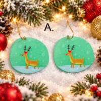 LJCG301 Round Drop Christmas Earrings