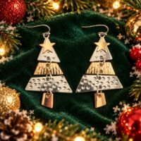 LJCG5689 Metal Christmas Tree Earrings