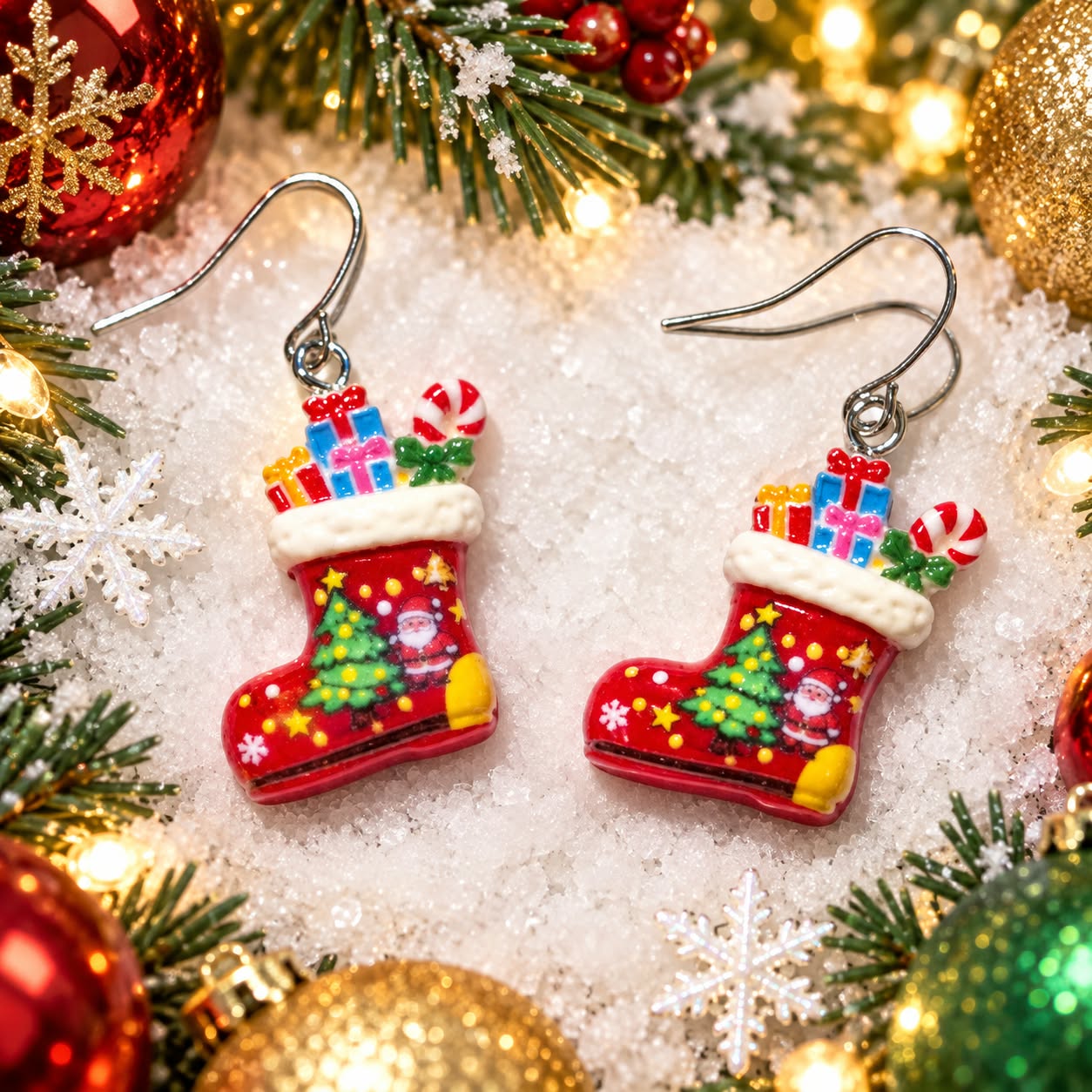 LJCG6512 Christmas Stocking Earrings