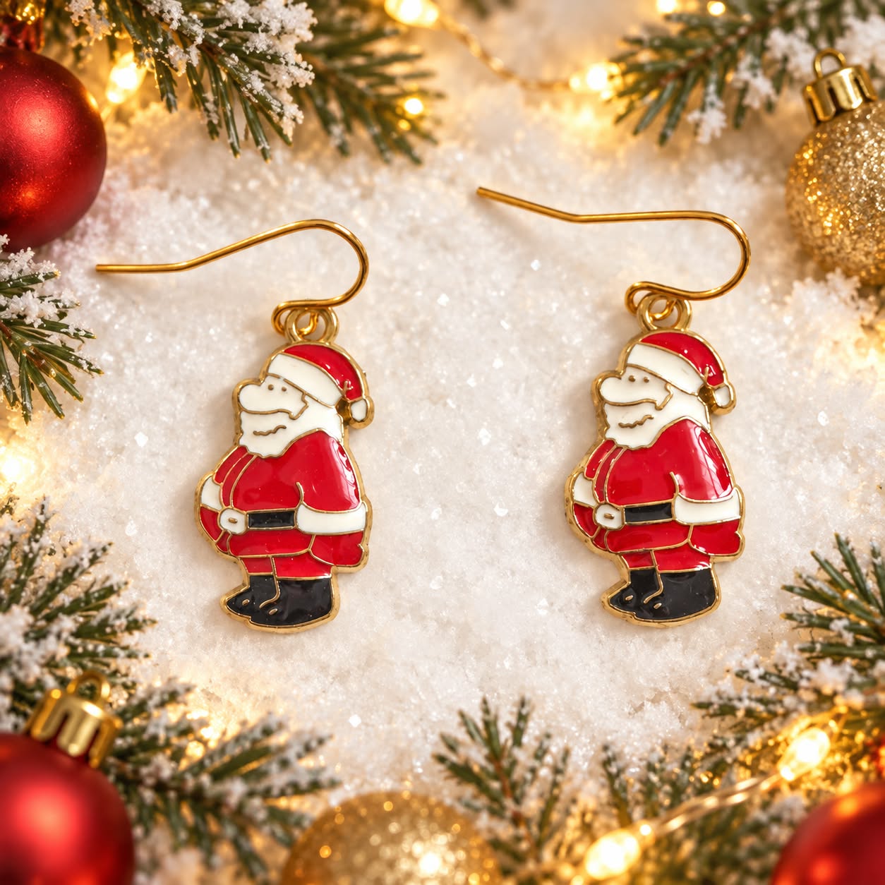 LJCG6699 Mini Santa Drop Earrings