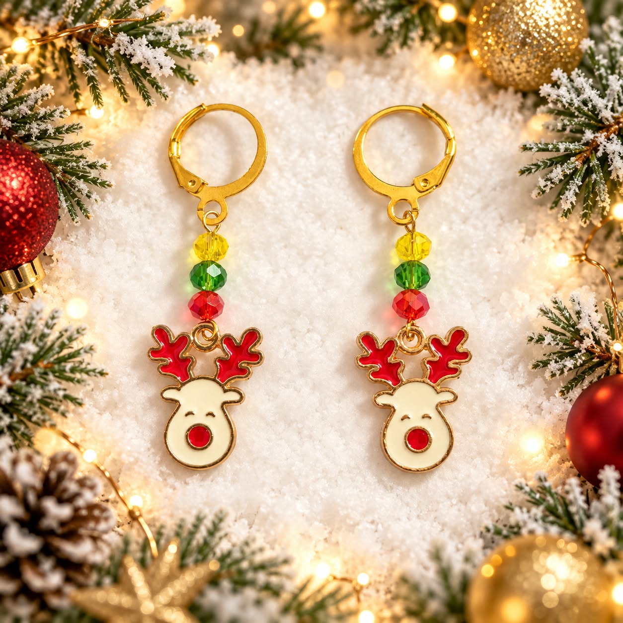LJCG339 Reindeer Drop Earrings