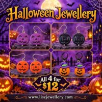 LJHG1 4 Pairs of Pumpkin Earrings