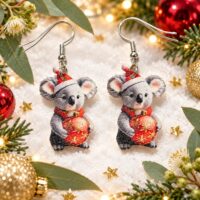 LJCG8765 Aussie Koala Christmas Earrings