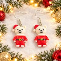 LJCG546 Christmas Teddy Earrings
